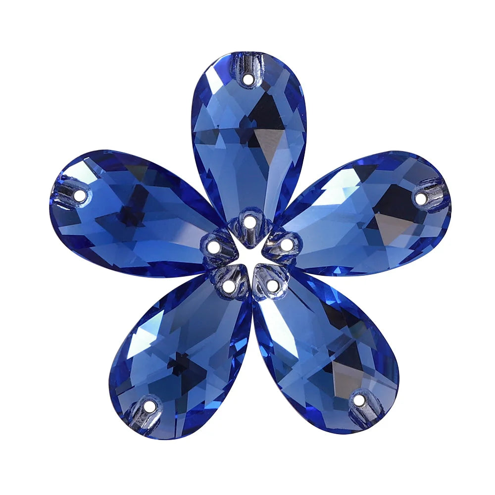 Wholesale  Drop Sew-on Stone K9 Crystal Flat Back  Rhinestones  Crystal for Sewing Glass Fancy Sew on Drop 3230
