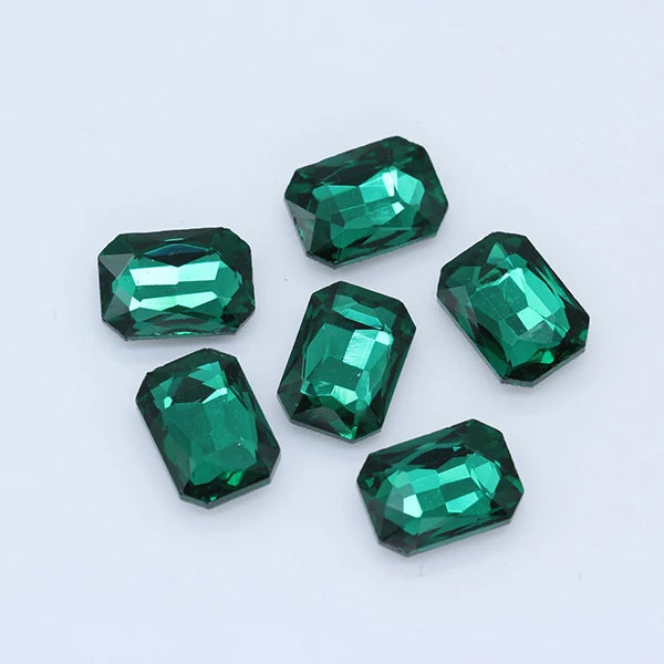 24-colors Rectangle fancy Glass stone pointed back foiled crystal rhinestone Jewels Counter decorations clothes shoes bags Gems