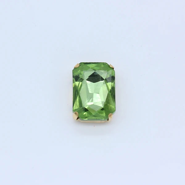 All-size 24-colors Flatback rectangle sew on glass stone Gems sewing crystal rhinestone gold plated button clothes Decorations