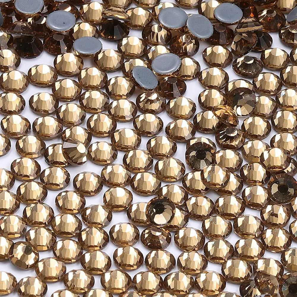 Wholesale 60Colors Hotfix Glass Crystal Rhinestone Flat Back Round Hotfix Crystal Stone Delicate for Clothing Accessories