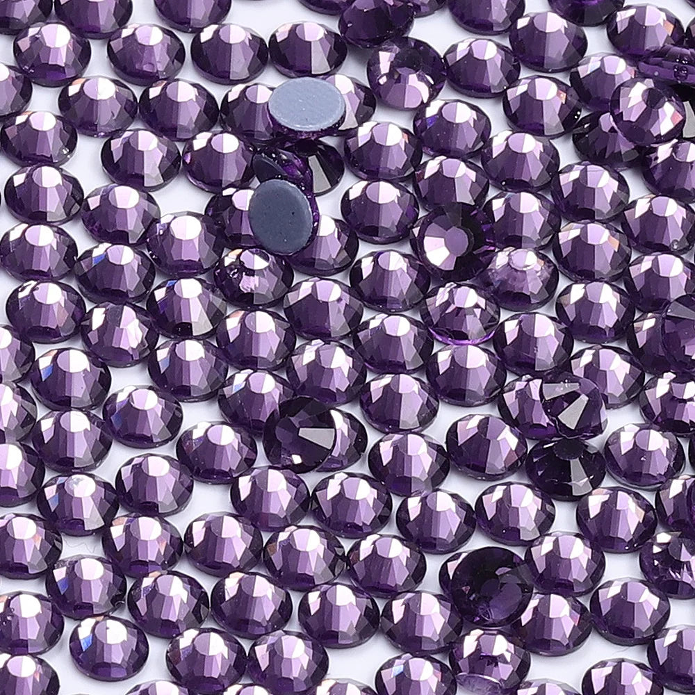 Wholesale 60Colors Hotfix Glass Crystal Rhinestone Flat Back Round Hotfix Crystal Stone Delicate for Clothing Accessories