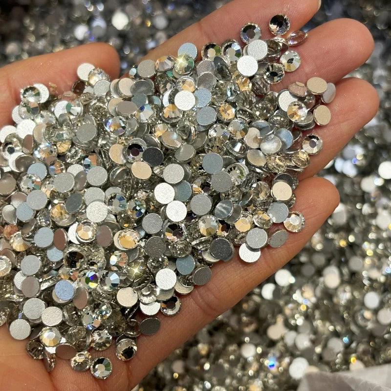 Wholesale 14400pcs Non-Hotfix Flat Back Glass Rhinestones SS16 Rhinestones for Nail Art Shoes Garments Tumbler Cups Rhinestone