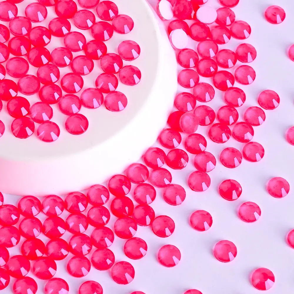 Neon Series Color Factory Wholesale Rhinestone Non Hotfix Neon Flat Back Crystal Pink Glass Rhinestones for DIY Nail Clothing
