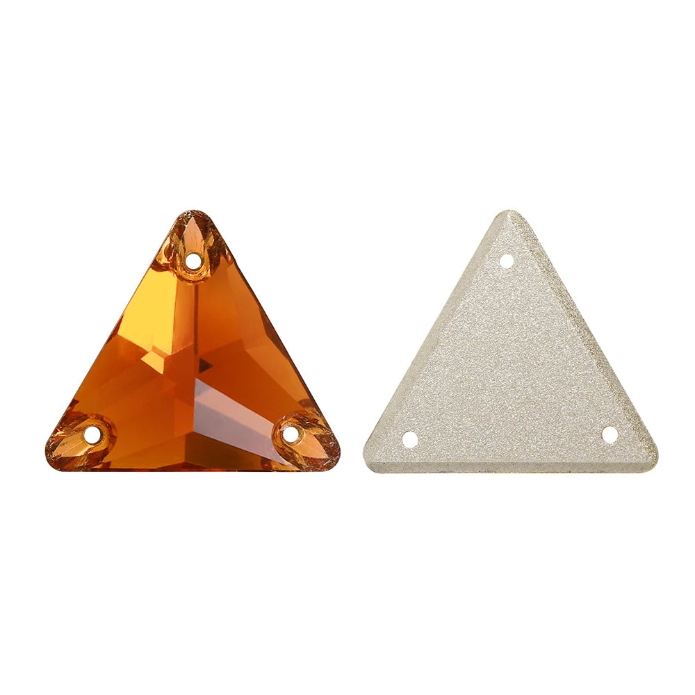 3270 Factory Direct 12mm/16mm/22mm Different Sizes 55+ Colors Top Quality Durable Grade AAAAAA Glass Triangle Sew-on Rhinestone