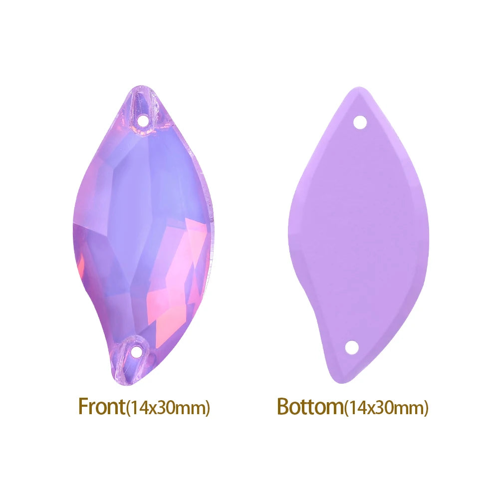 3254 QIYI Innovative Design Top Quality Grade AAAAAA Durable Clear Hard Pure Glass Flat Back Latest Fashion Sew-on Stone