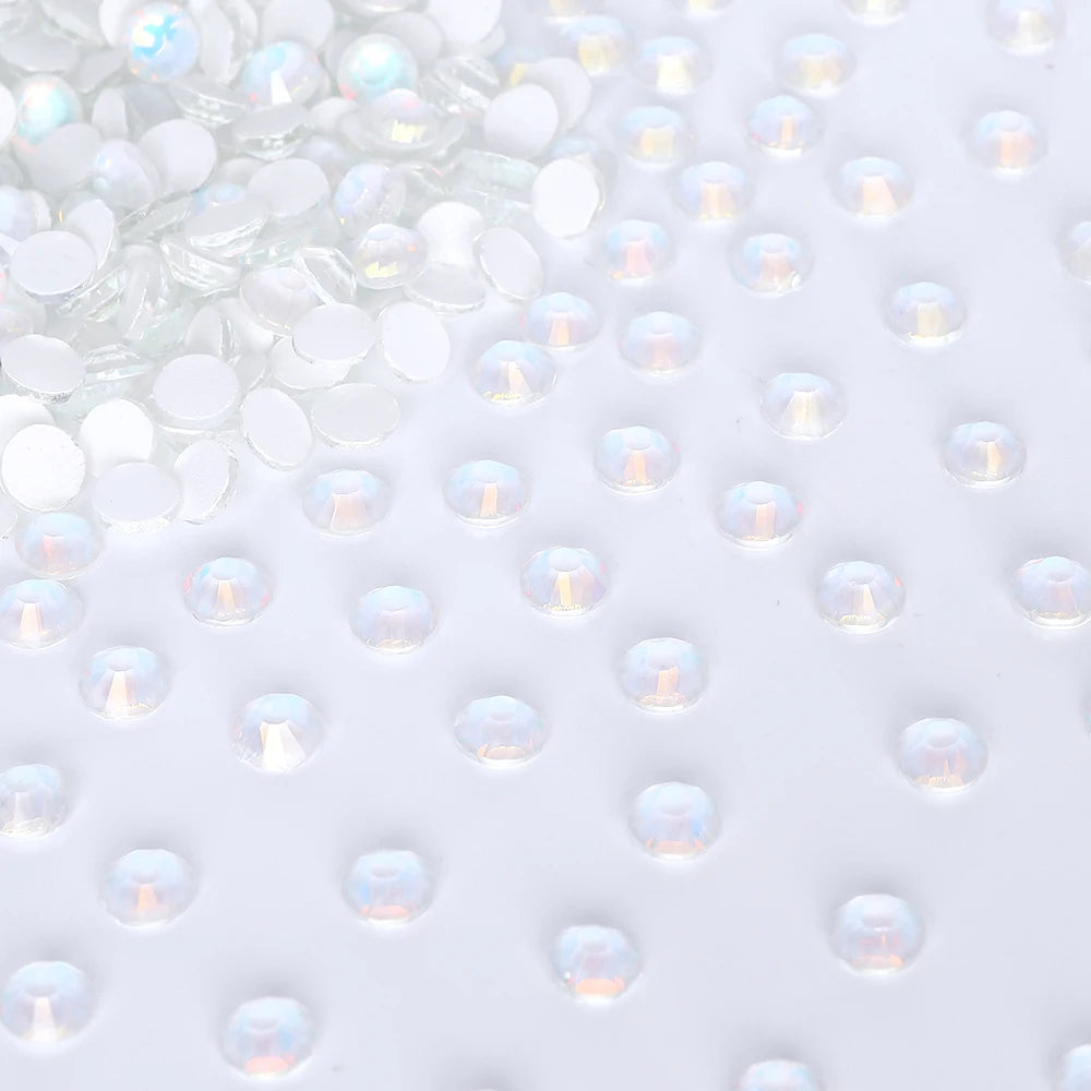 QIYI Wholesale Rhinestone Bulk Glitter Bling Diamond Mocha Opal Non Hotfix Glass Rhinestones Trimmings for Nail Crystals