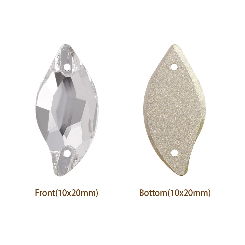 3254 QIYI Innovative Design Top Quality Grade AAAAAA Durable Clear Hard Pure Glass Flat Back Latest Fashion Sew-on Stone