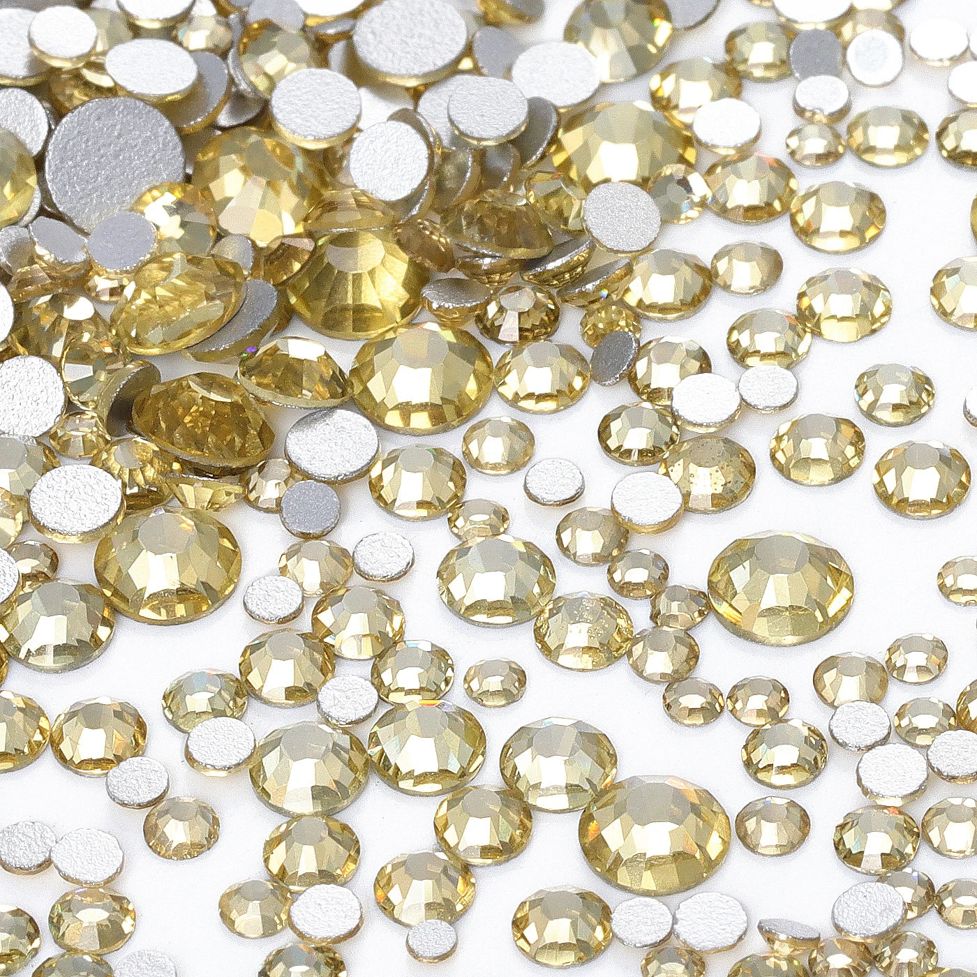 QIYI Wholesale Mixed Size Ss3-ss20 Crystal Rhinestones  Non- Hotfix Round Loose RhinestonesBulk for Decorative Nail Art Crafts