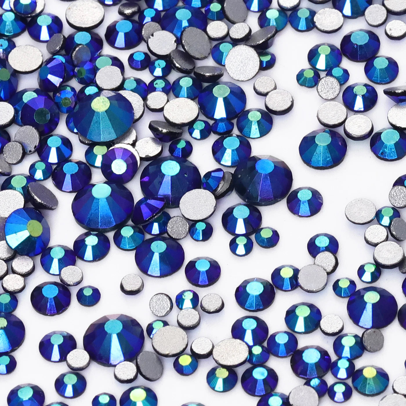 QIYI High Quality Glass Crystal AB Rhinestones  Mixed Size Ss3-ss20  Non Hotfix Flatback Crystal Rhinestones for Clothing Fabric