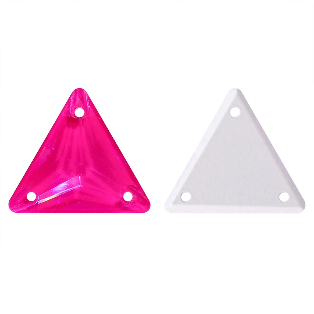 Triangle 12mm 16mm 22mm 80+Colors Sew on Rhinestones 3270  Flat Back Bling Bling Diamond Stone for Fashion Jewelry Clothes
