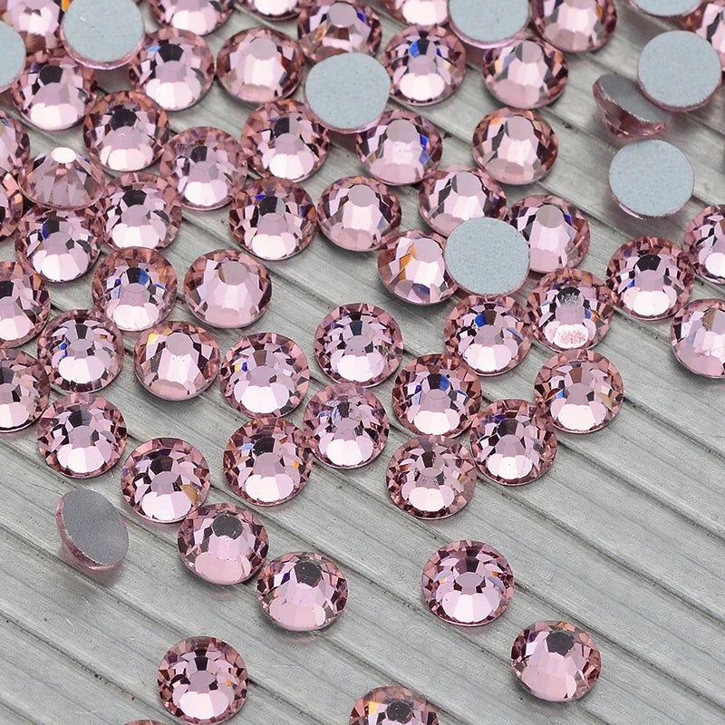 Factory Wholesale Rhinestones Lt Pink Color Silver Base Flat Back Strass Crystal Non Hot Fix Rhinestone for Bra Decoration