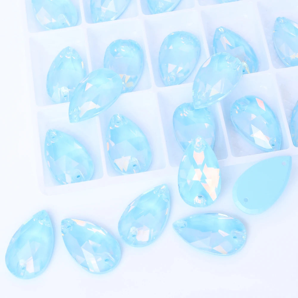 Wholesales Customize New Trend Drop  Shapes Colors Crystal Beads Sewing-On Rhinestones for Jewelry Clothes