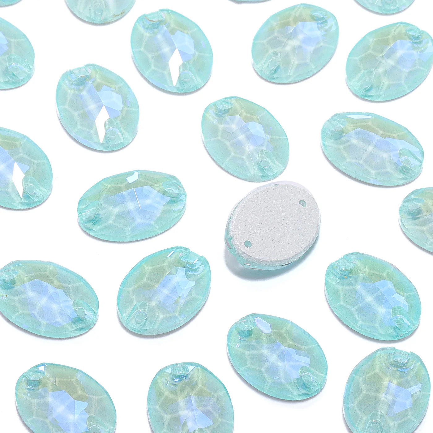 QIYI Oval Crystal Sew-on Rhinestones Flat Back K9 Glass Sew on Stones Garment Beads Clothing Sewing Accessories