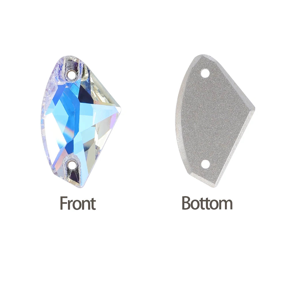 Factory Direct Wholesale Low MOQ Glass Crystal Galactic Sew-On Rhinestones With Two Holes for Garment Decoration 3256