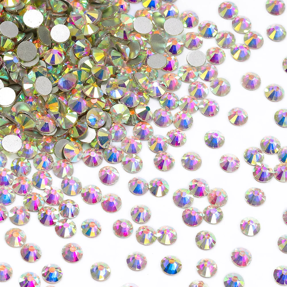 Wholesale Rhinestones 100 Colors Ss06-ss34 Crystal Rhinestone Non Hotfix Flat Back for Top Decoration Accessories