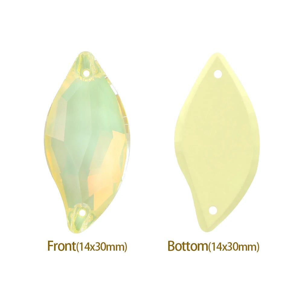 3254 QIYI Innovative Design Top Quality Grade AAAAAA Durable Clear Hard Pure Glass Flat Back Latest Fashion Sew-on Stone