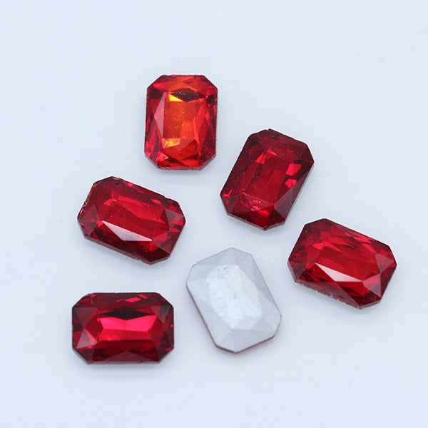 24-colors Rectangle fancy Glass stone pointed back foiled crystal rhinestone Jewels Counter decorations clothes shoes bags Gems