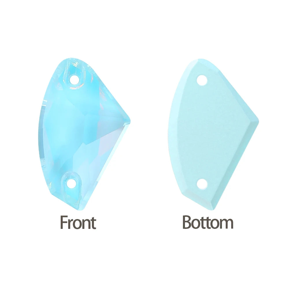 Factory Direct Wholesale Low MOQ Glass Crystal Galactic Sew-On Rhinestones With Two Holes for Garment Decoration 3256