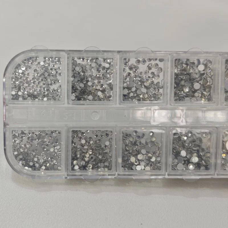 Small Size 3D Transparent Flat Bottomed Nail Rhinestone Jewelry Versatile Glass Diamond Decoration for Shoes Garments Bags Hats