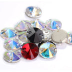 High Quality Sewing on Glitter Rivoli Rhinestones Pointback  Crystal Glass Fancy Stone for Garment Decoration