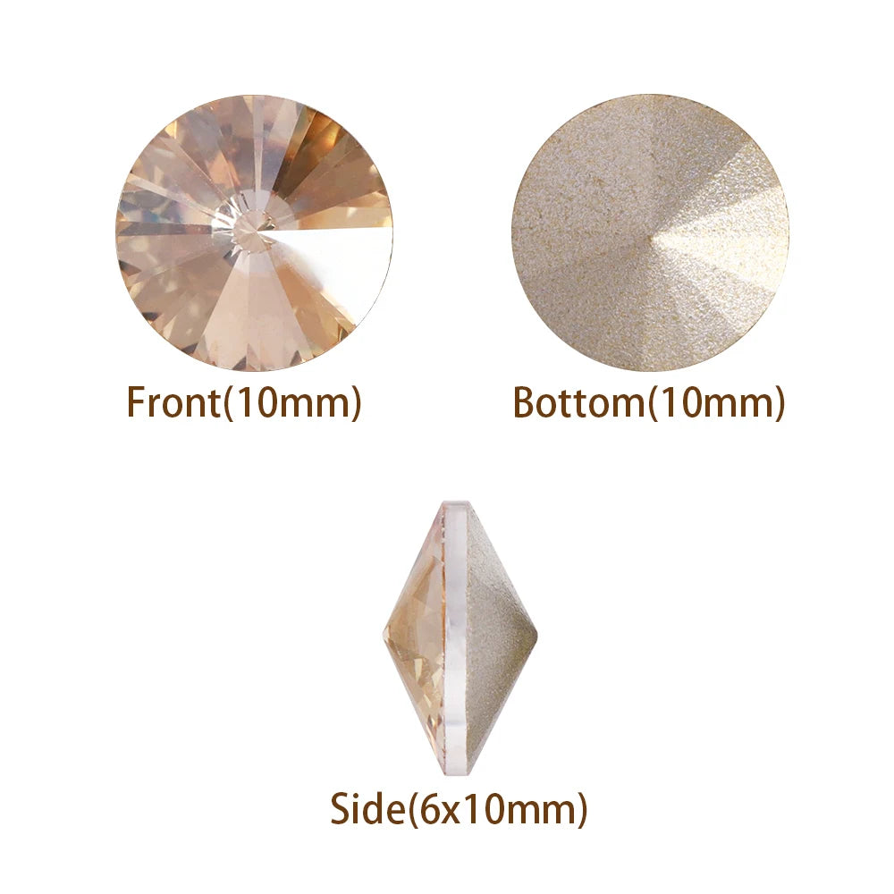 Qiyi New Arrival Rivoli Fancy Shape Eco-friendly Materials Trendy Design K9 Glass High Quality Grade AAAAAA Point Rhinestone