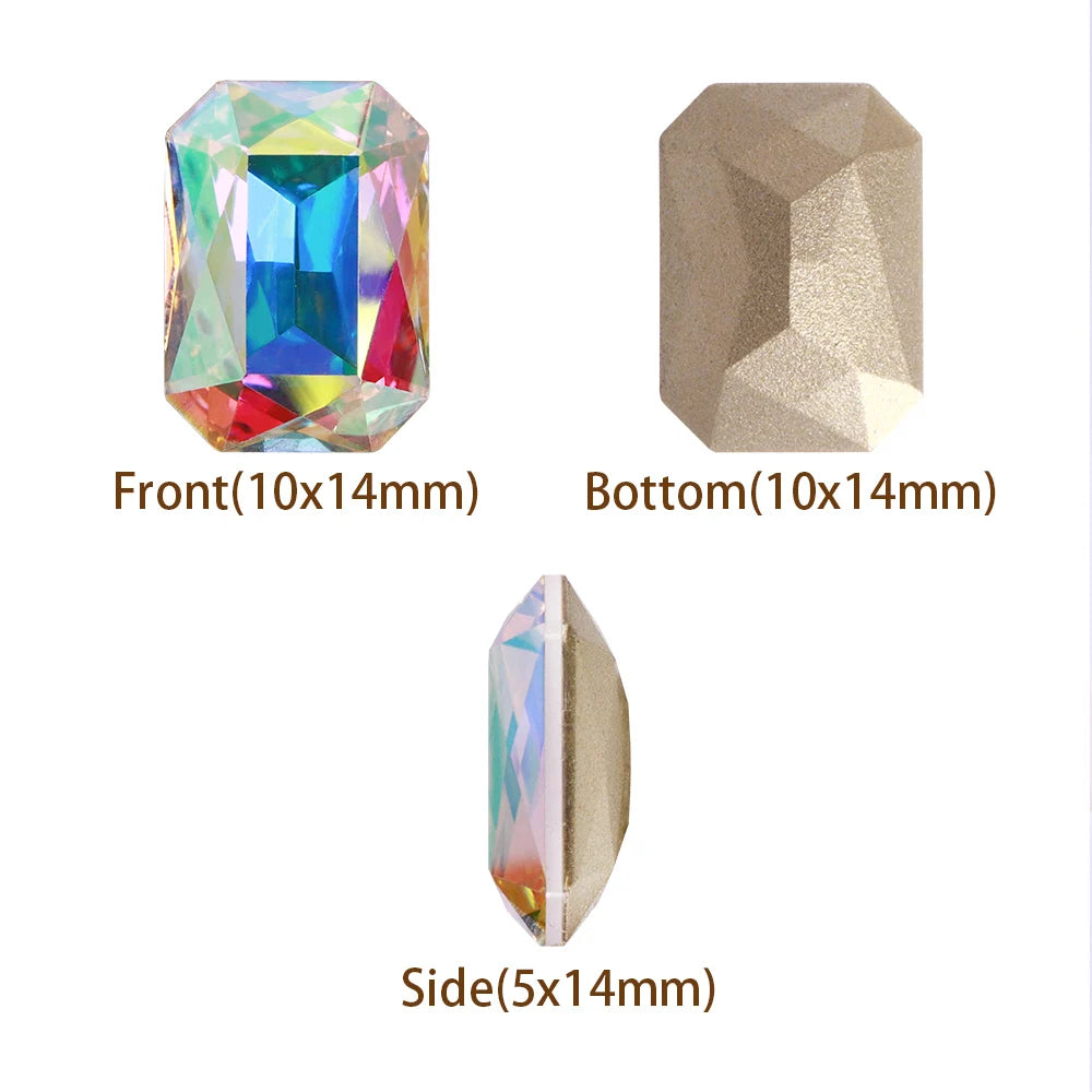QIYI K9 Glass Grade AAAAAA Loose Rhinestones Maxi Cushion Octagon Point Back Stones