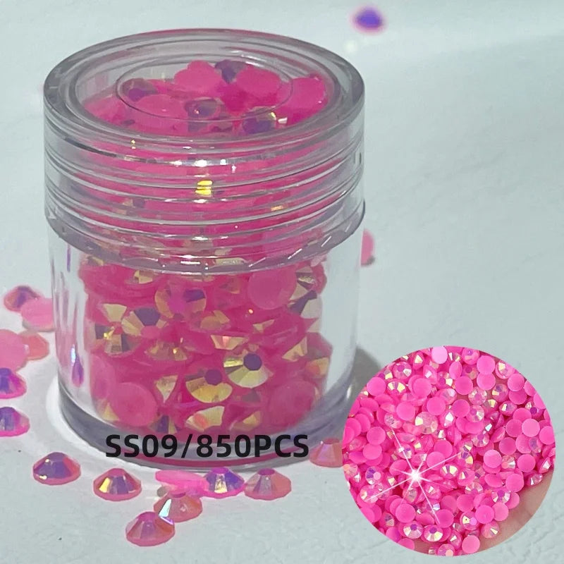 High Quality Box Packed Flat Back Resin Water Drill Flat Back Crystal Rhinestone Flat Back AB Rhinestone for DIY Nail Decoration