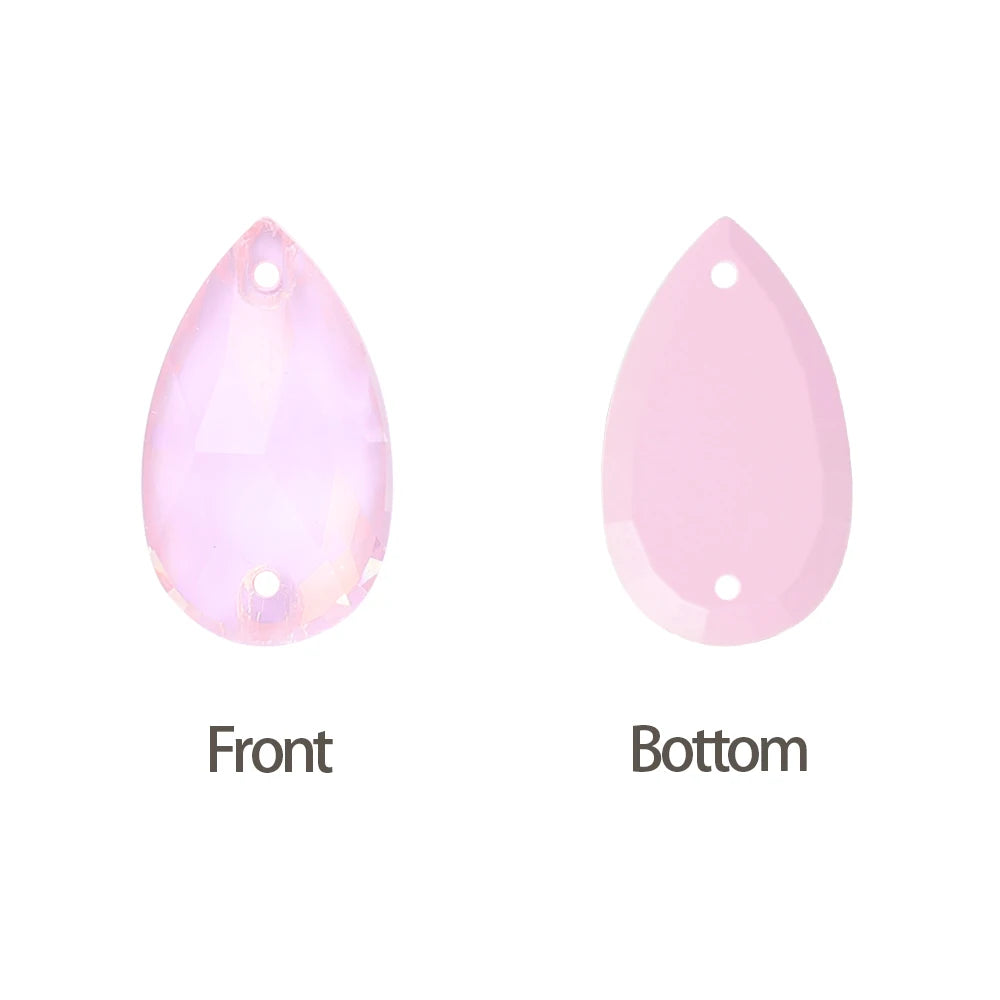 Hot Selling QIYI Brand 55 Colors Multi Size Multi Shape High Quality Flat Back Drop Sew-on Glass Crystal Rhinestones 16 Facets