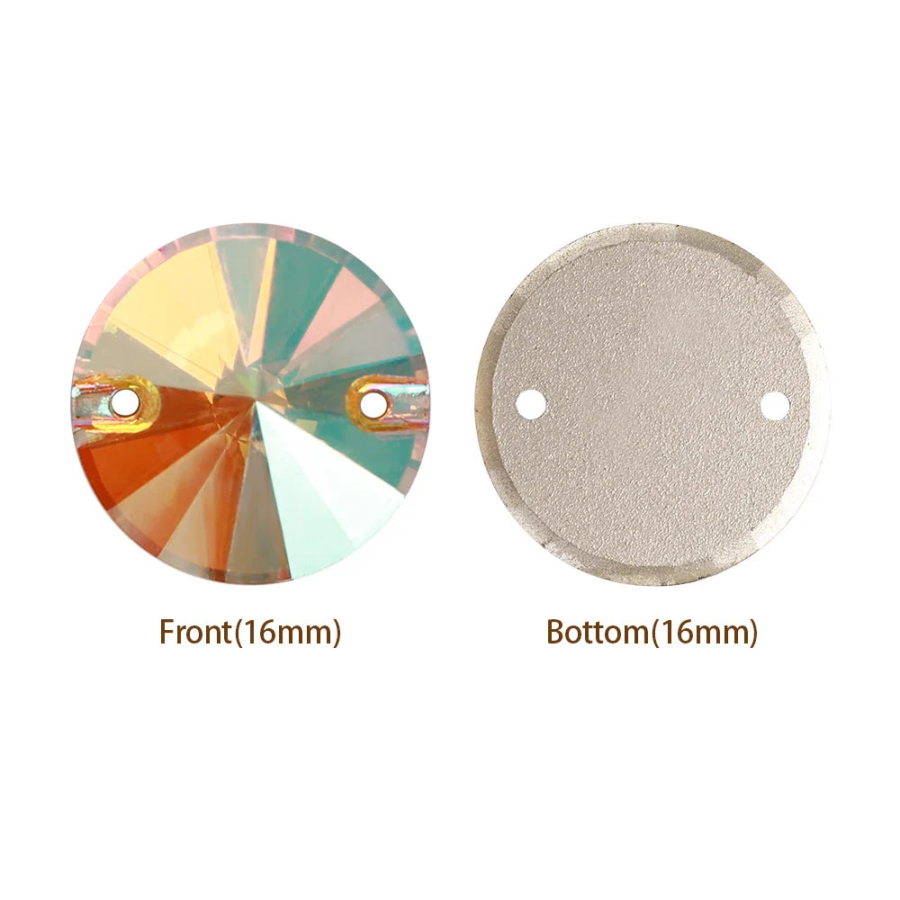 3200 QIYI Innovative Design Top Quality Rivoli Shape Flat Back Glass Crystal Sew on Rhinestones for Designer Garment Decoration