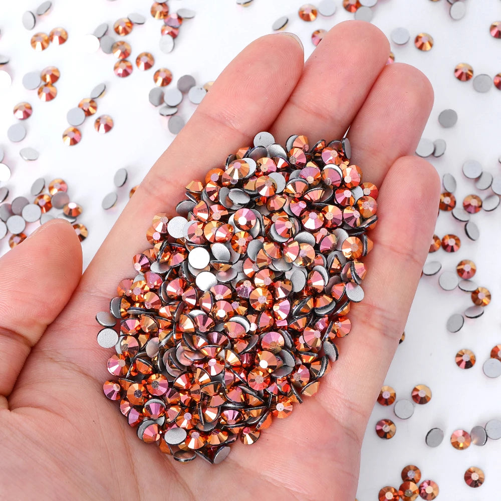 QIYI Wholesale Purple Pink  Brown Over 200 Colors Non Hotfix FlatBack Stone Glass Crystal AB Rhinestones for Tumbler