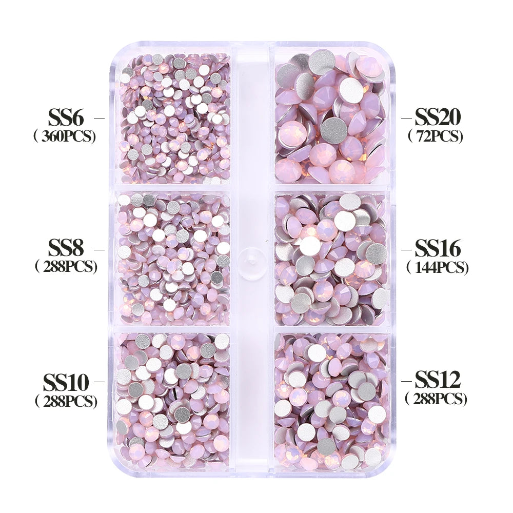 Wholesale Round Crystal Mixed Size Ss6-ss20 Flat Back Non Hot Fix Rhinestones With Box Package