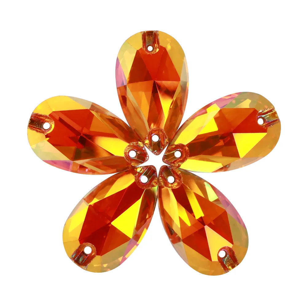 Wholesale  Drop Sew-on Stone K9 Crystal Flat Back  Rhinestones  Crystal for Sewing Glass Fancy Sew on Drop 3230