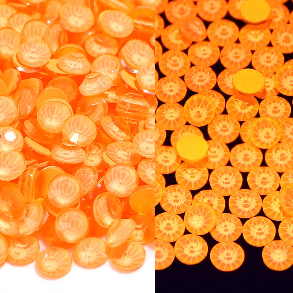 2024 New Colors Neon Glow in the Dark Bling Bling Macaron Non Hotfix Flat Back Rhinestones Glass Bulk Glass Crystal