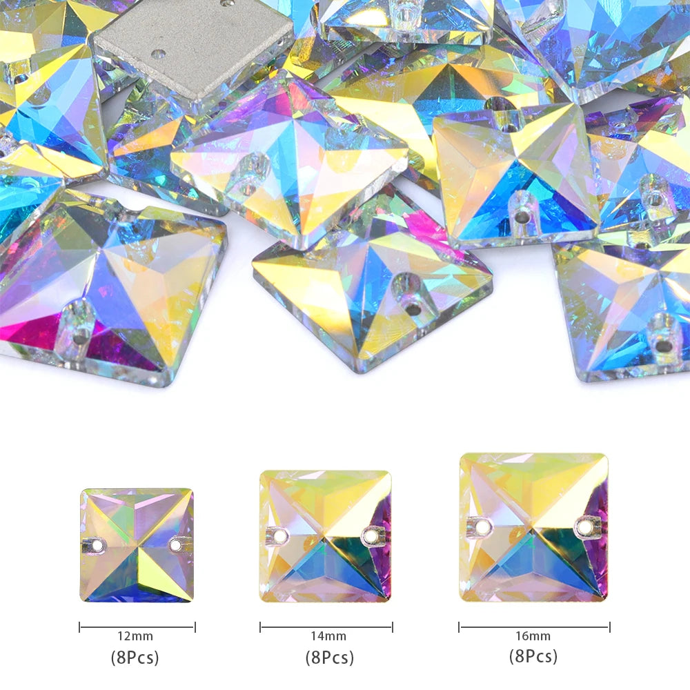 QIYI Mixed Size Packing Crystal AB Colors Different Shape High Quality Glass Crystal Rhinestones for Garment Accessories