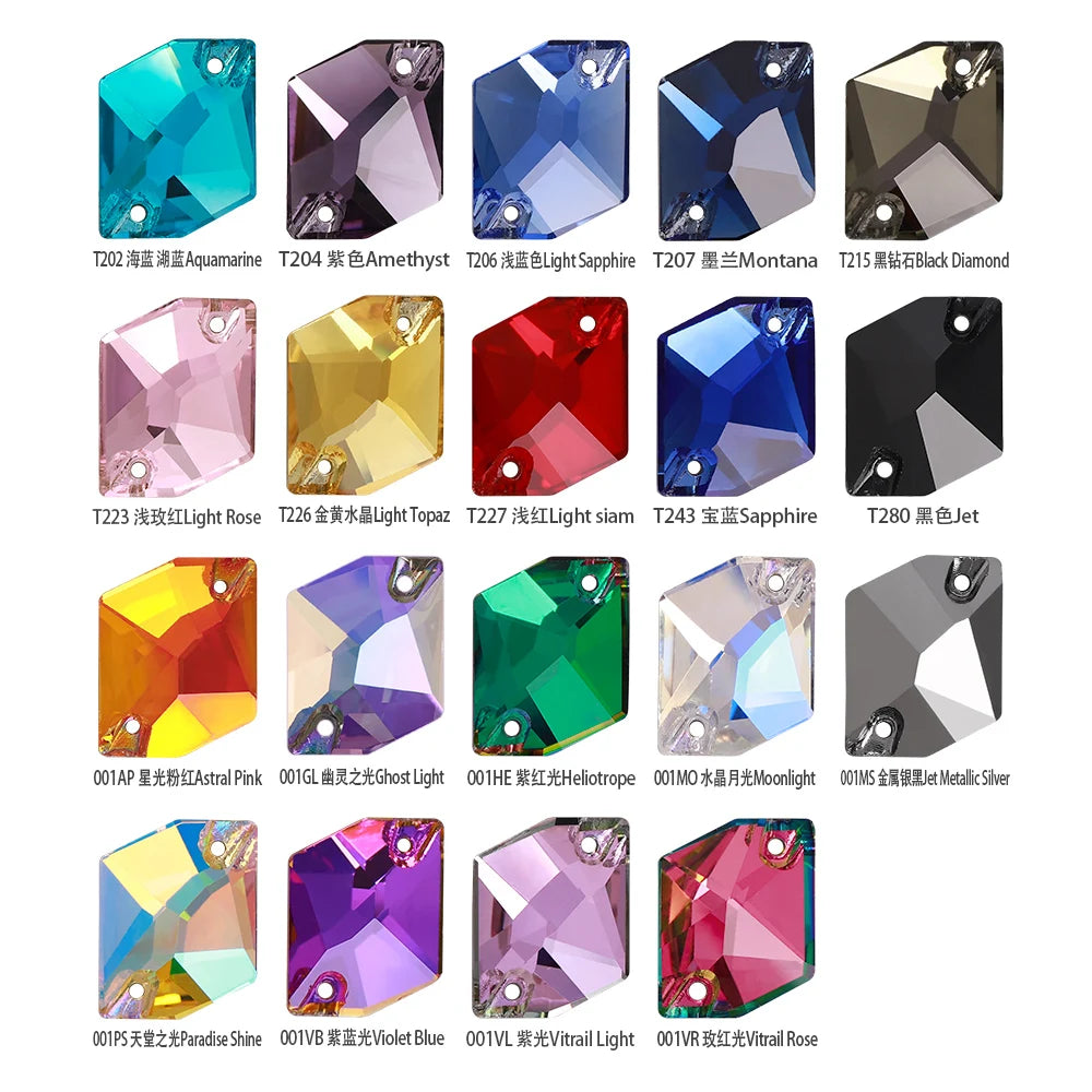 Mocha Sew on Chart Non Hotfix Flat Back Rhinestones Over 100 Colors Crystal Glass Rhinestone Color Card Use for Choose Colors