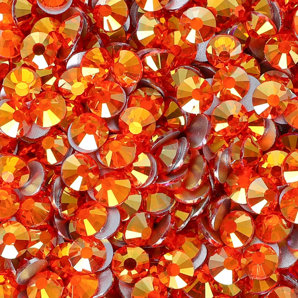 22 Kinds Metallic Colors Mineral Colors Fuchsia Rhinestone Non Hotfix Flat Back Crystal Glass  for Decorative Perfume Crafts