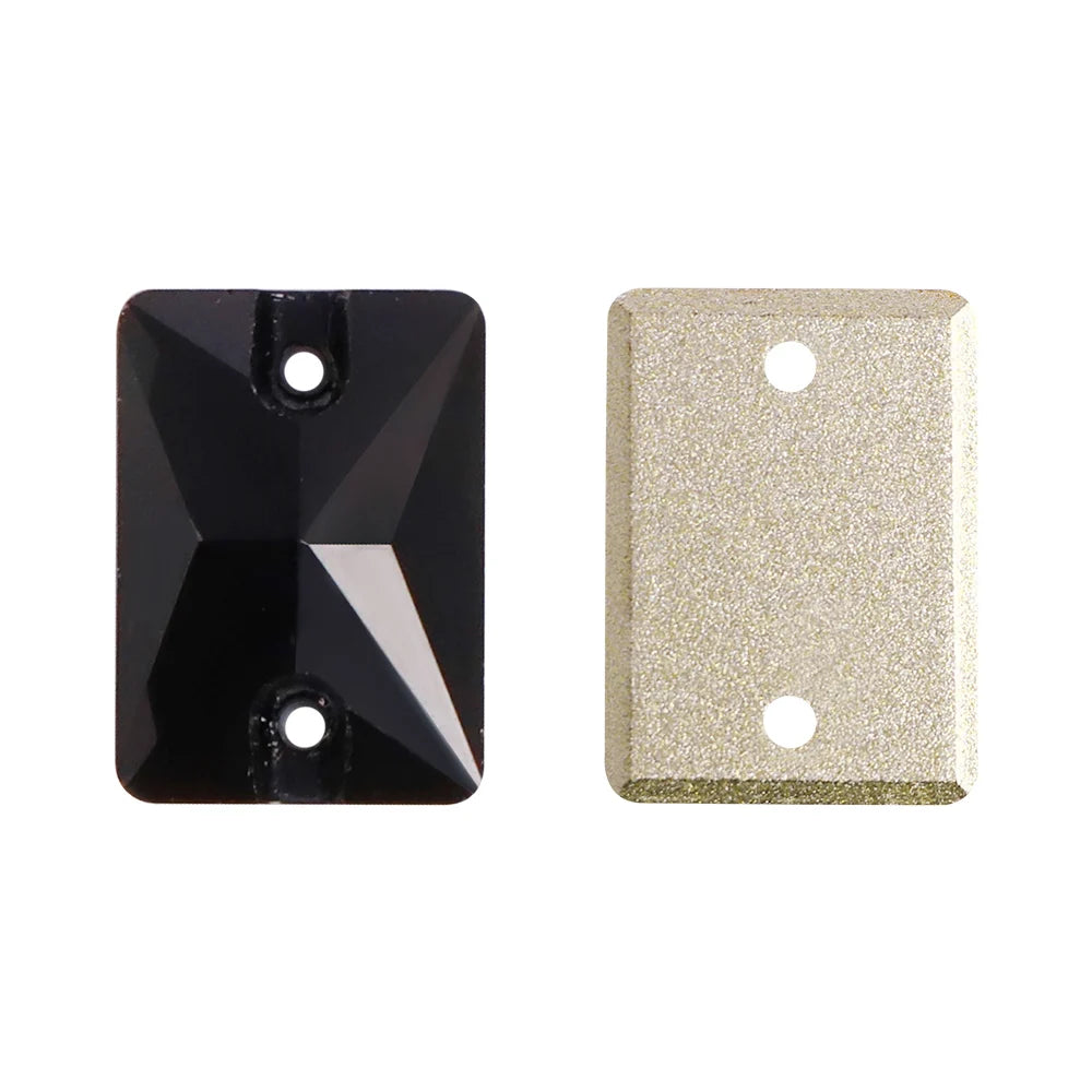 QIYI Multi Colors and Size Rectangle Sew-on Stone for Choice Clear Glass Flat Back Top Quality Sew on Rhinestones (3250)