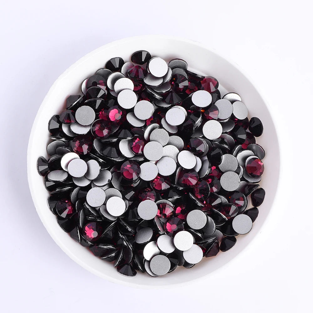 SS6-SS30 Wholesale Small Bag Non Hotfix Glue on 4A+ Quality Rhinestones Glass Crystal Flatback Regular Cut for Nail Art
