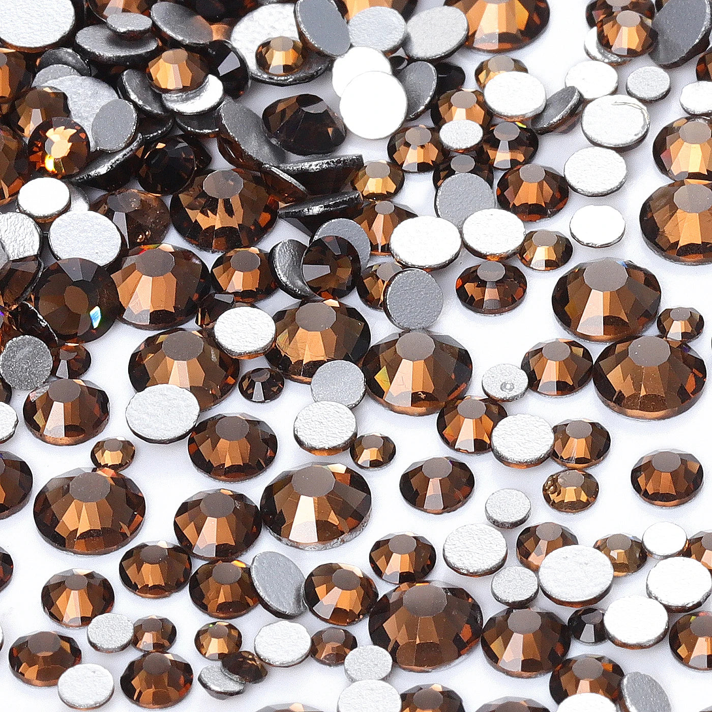 QIYI Wholesale Mixed Size Ss3-ss20 Crystal Rhinestones  Non- Hotfix Round Loose RhinestonesBulk for Decorative Nail Art Crafts