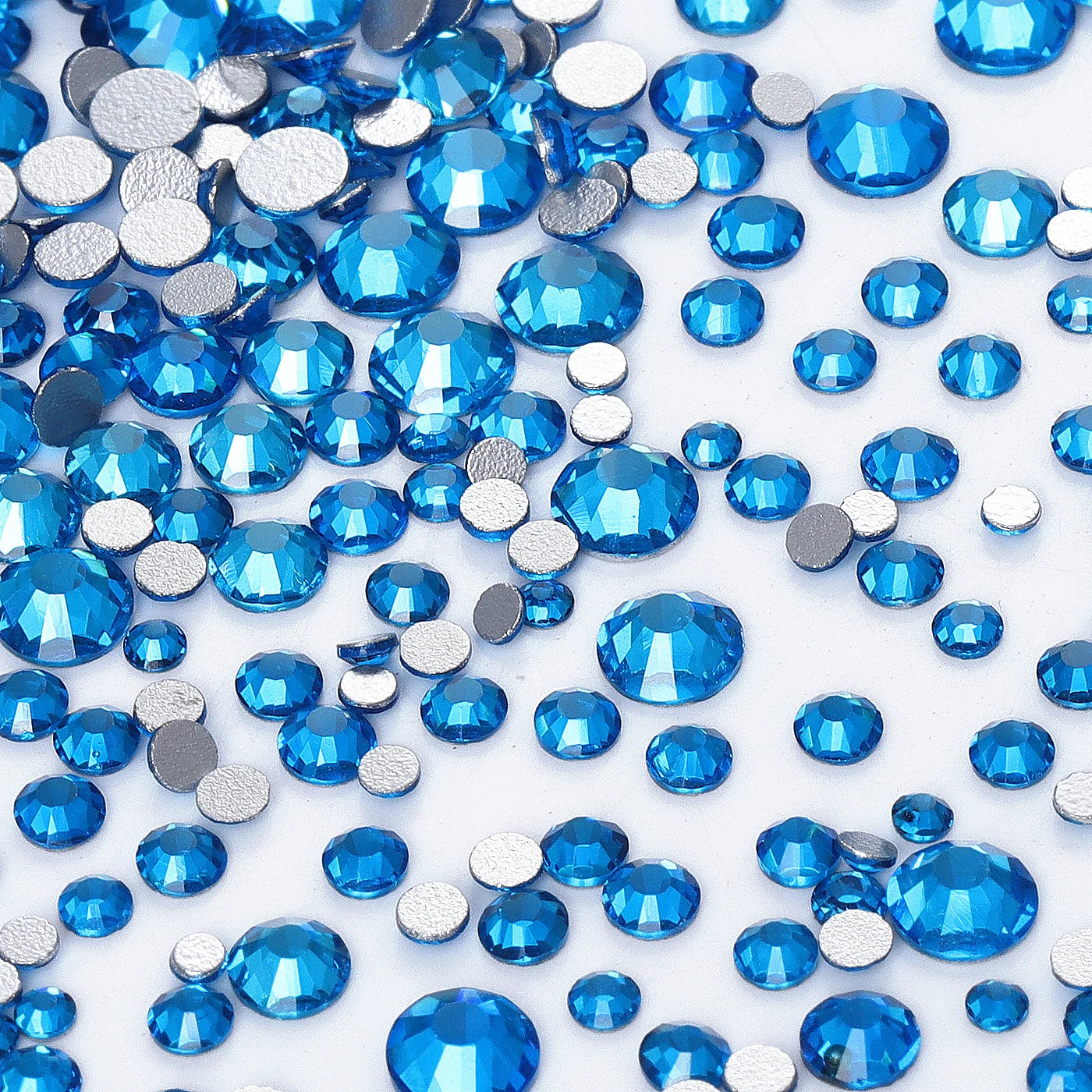 QIYI Wholesale Mixed Size Ss3-ss20 Crystal Rhinestones  Non- Hotfix Round Loose RhinestonesBulk for Decorative Nail Art Crafts