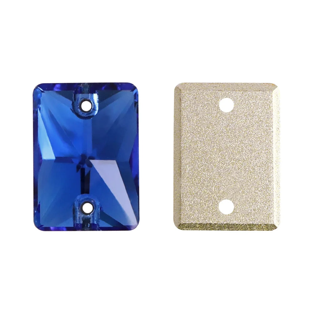 QIYI Multi Colors and Size Rectangle Sew-on Stone for Choice Clear Glass Flat Back Top Quality Sew on Rhinestones (3250)