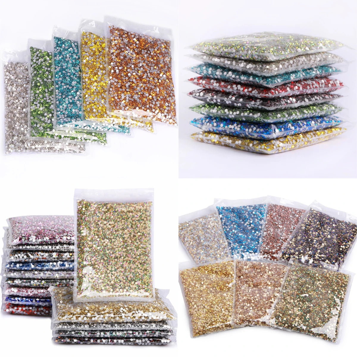QIYI SS3-SS20 1001-1035 14400pcs Non Hot Fix High Quality Durable Latest Fashion Popular Style Glass Crystal Rhinestones for DIY
