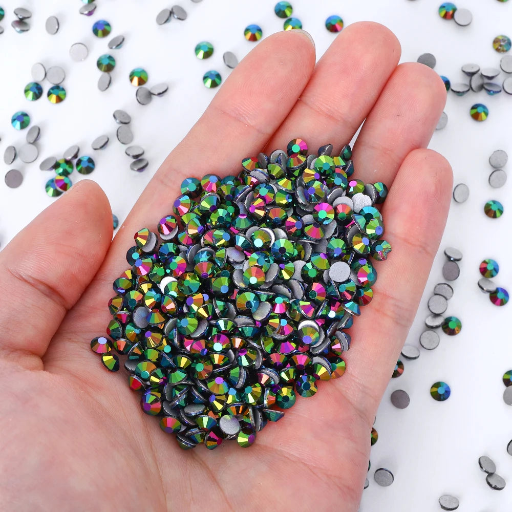 QIYI Wholesale Purple Pink  Brown Over 200 Colors Non Hotfix FlatBack Stone Glass Crystal AB Rhinestones for Tumbler
