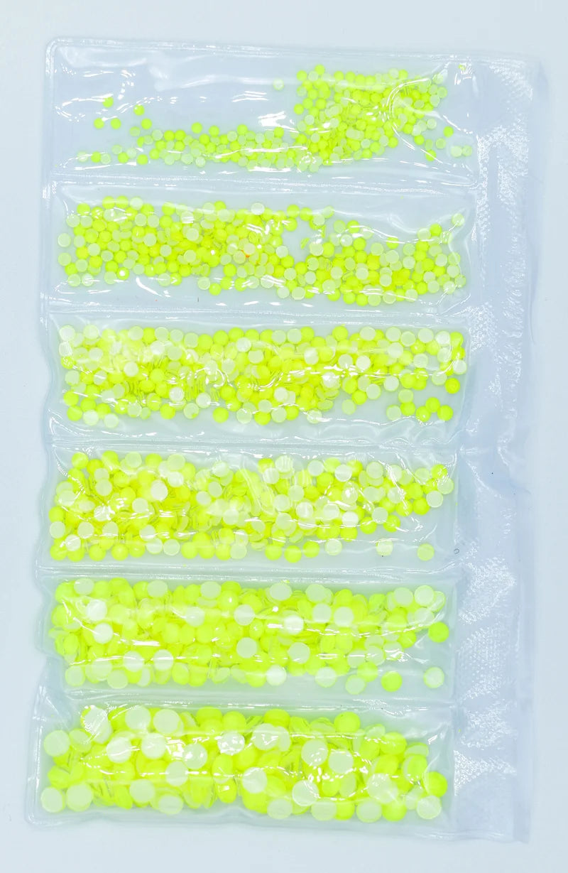 Fluorescent Luminous Mix SS6-SS20 Non Hotfix Neon Rhinestone Noctilucent Electric Nail Art Decorations