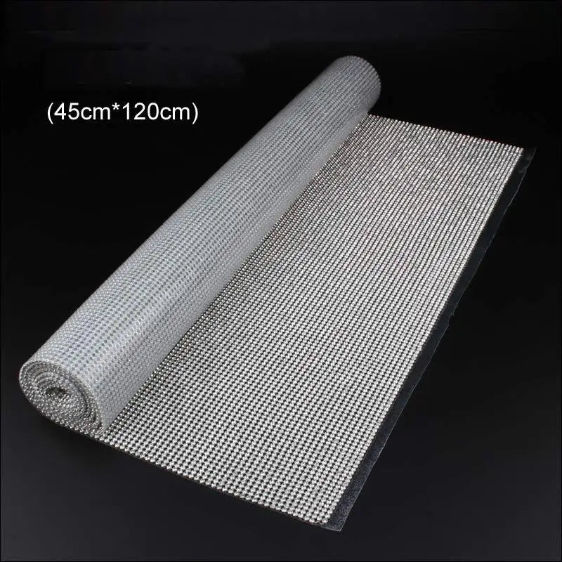 45*120cm 3mm SS12 High Quality Glass Crystal Hot Fix Rhinestone Aluminum Mesh Metallic Adhesive Sheets for Dancing Garment