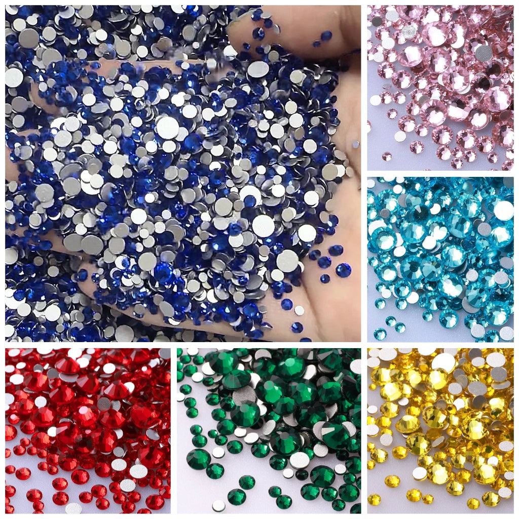 QIYI Wholesale Mixed Size Ss4-ss20 Bling Crystal Rhinestones Bulk for Decorative Nail Art Crafts