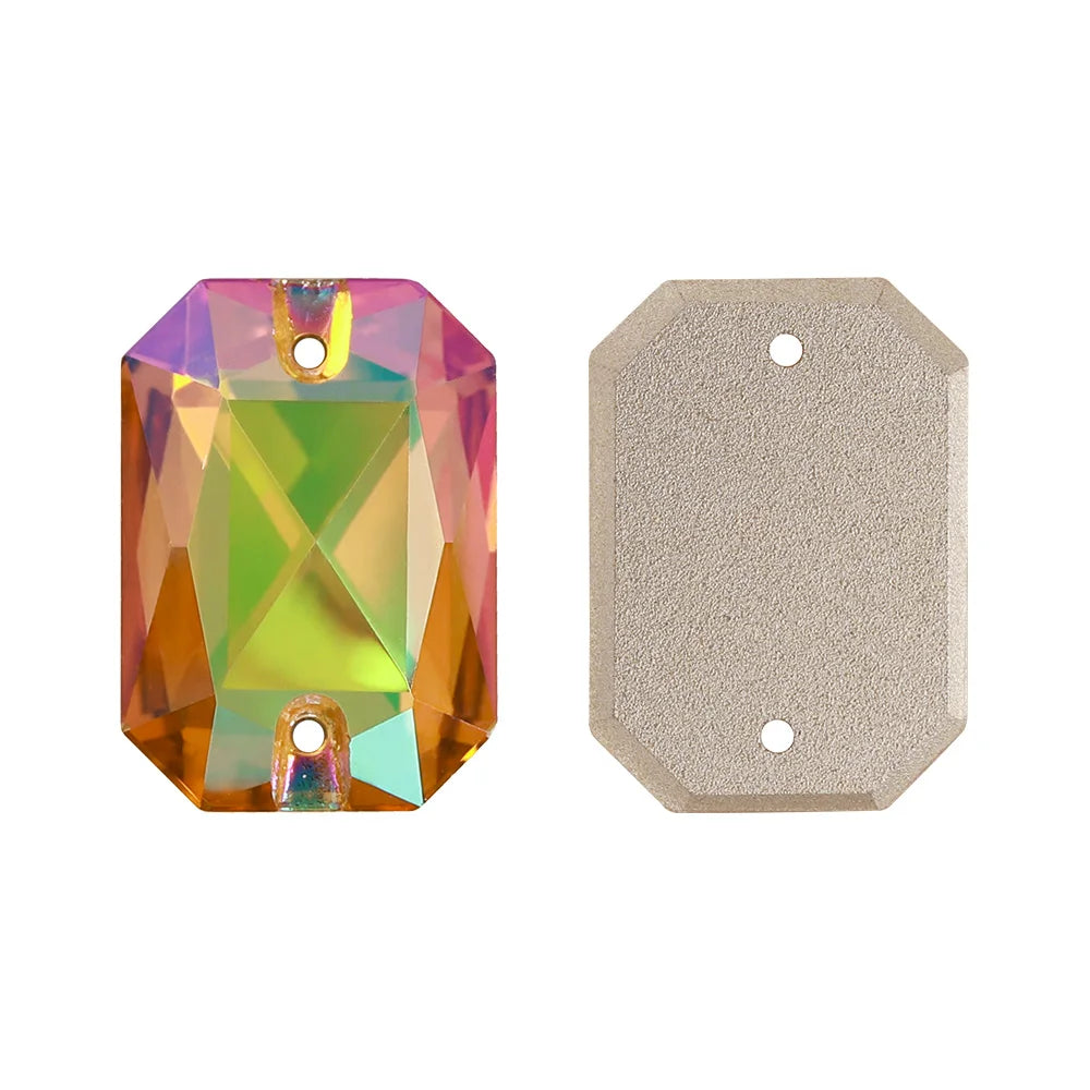 60+Colors Emerald Cut Sew on Rhinestones for Dancing Dress Accessories High Quality K9 Glass  for Jewelry Accessories