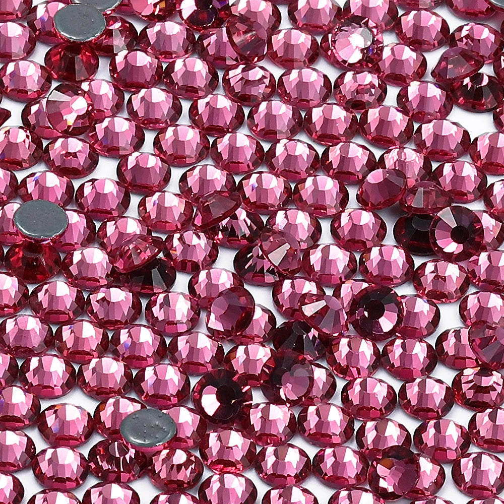 Wholesale 60Colors Hotfix Glass Crystal Rhinestone Flat Back Round Hotfix Crystal Stone Delicate for Clothing Accessories