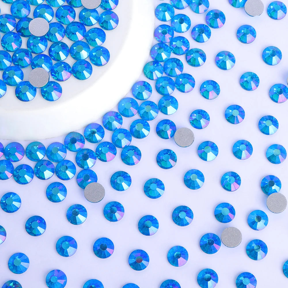 QIYI Wholesale 14400pcs Bulk Package Flatback Rhinestones Glitter Bling Glue on Luminous Rhinestones for Accessories