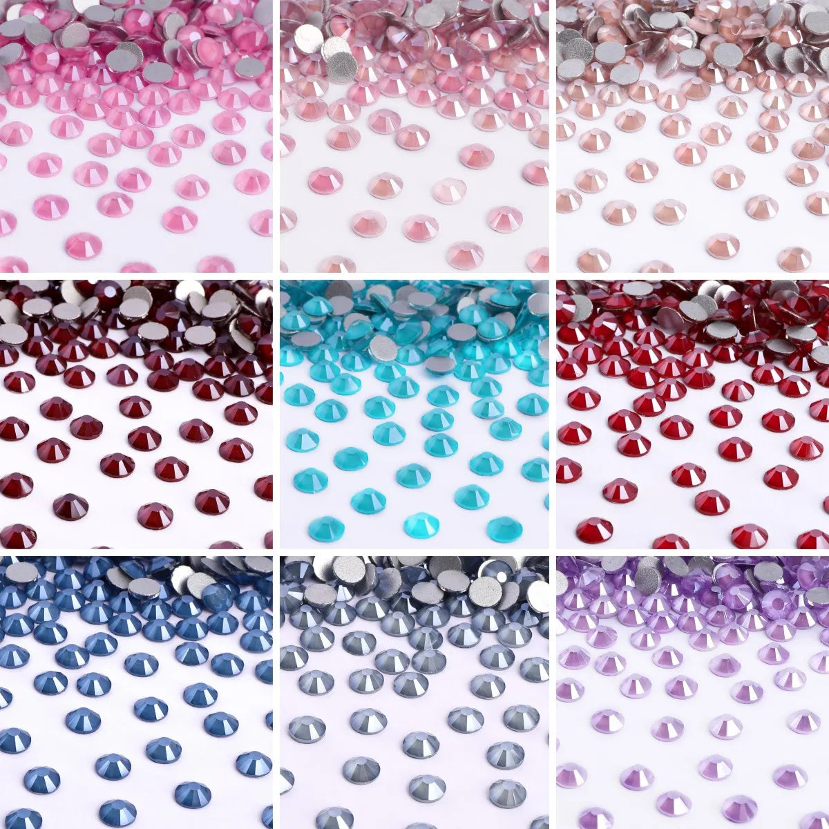 Factory Direct Wholesale Sliver Back Mocha Series 9 Colors Ss6-ss30 Glass Crystal Rhinestones for Garment Decoration